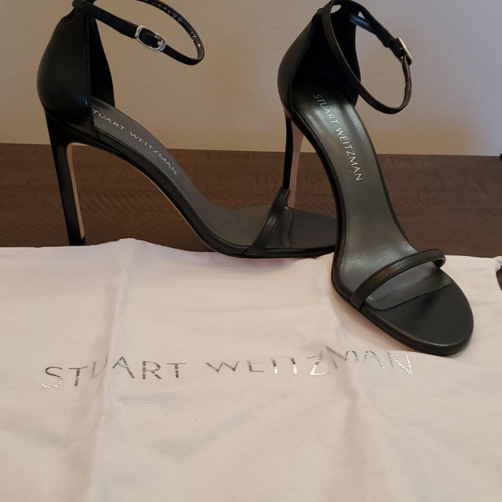 Stuart Weitzman Black Ankle Strap Heels